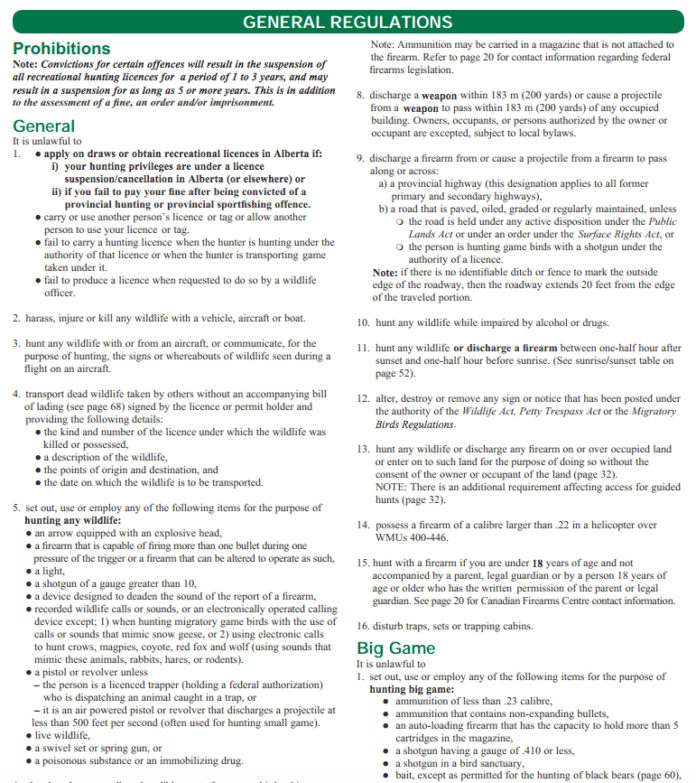 Hunting Regulations Alberta (20142015)
