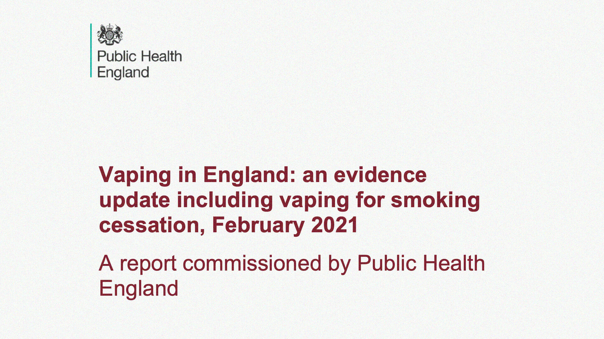 Vaping in England an evidence update including vaping for smoking