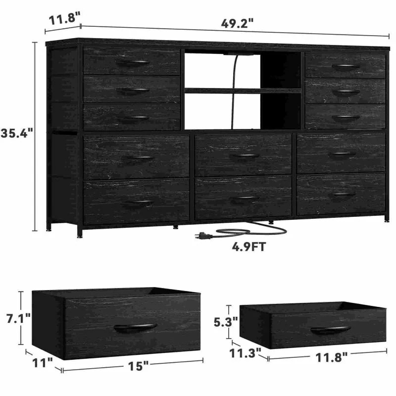 Raybee TV Stand for 55'' TV Dresser for Bedroom Reibii