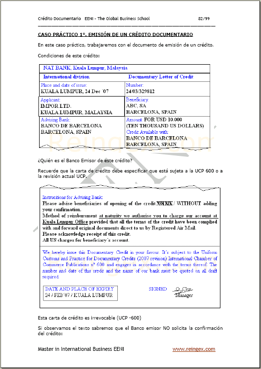 Créditos documentarios. Medios de pago internacionales
