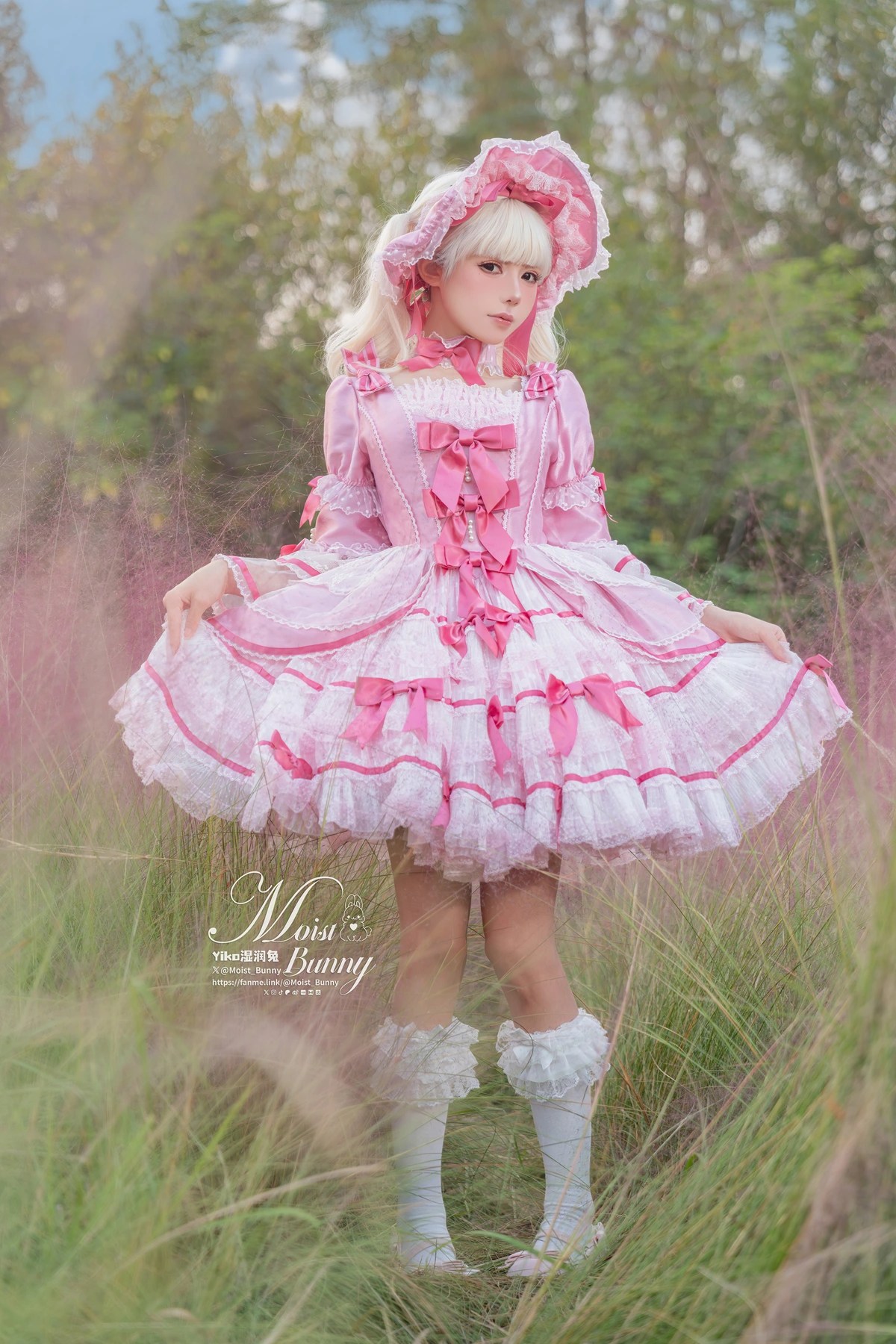 黏黏团子兔丝绒粉黛Cosplay造型