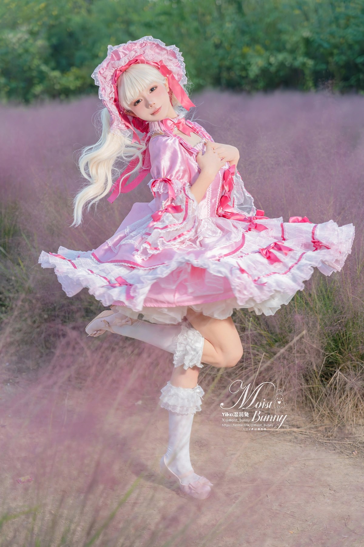 黏黏团子兔丝绒粉黛Cosplay造型