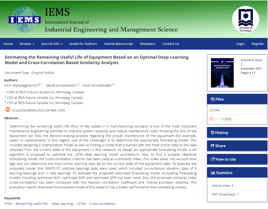 Estimating the remaining useful life of equipment based on optimal deep