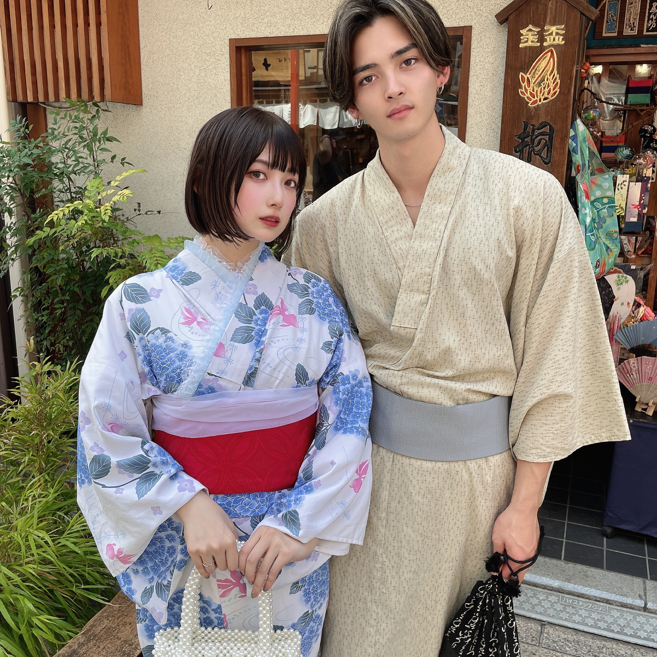 浅草の浴衣レンタルカップルプラン 浅草着物レンタル令和服