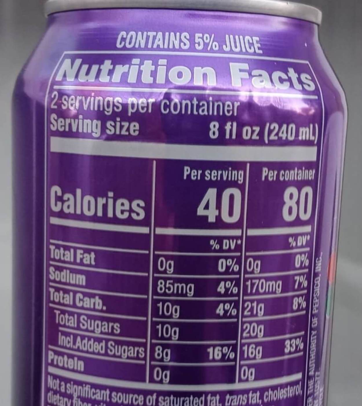 Mountain Dew Kickstart Nutrition Facts (Informative)