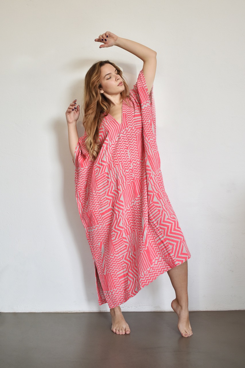 KAFTAN in BAMAKO PRINT DOUBLE GAUZE reka kaftans