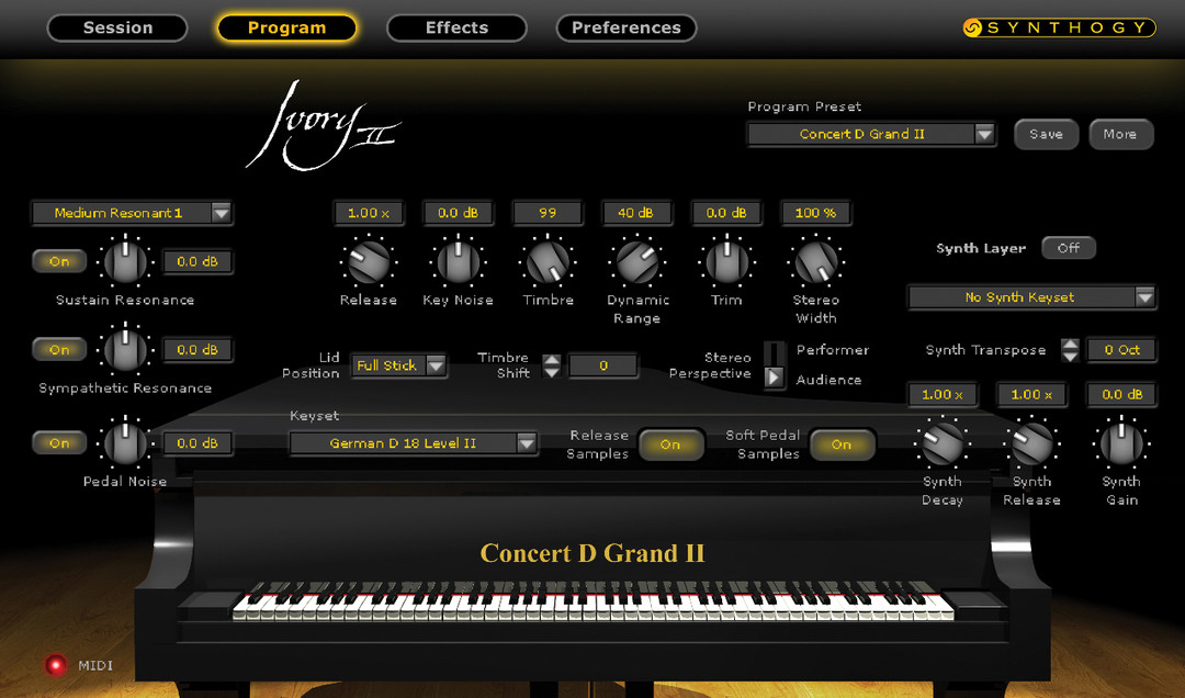 Synthogy Ivory II Grand Pianos, virtual piano instrument gets new DSP