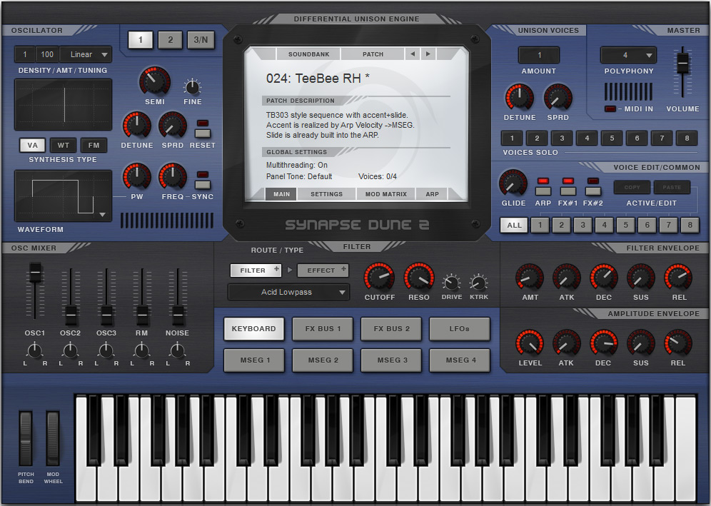 DUNE 2 synth plugin by Synapse Audio updated to v2.07