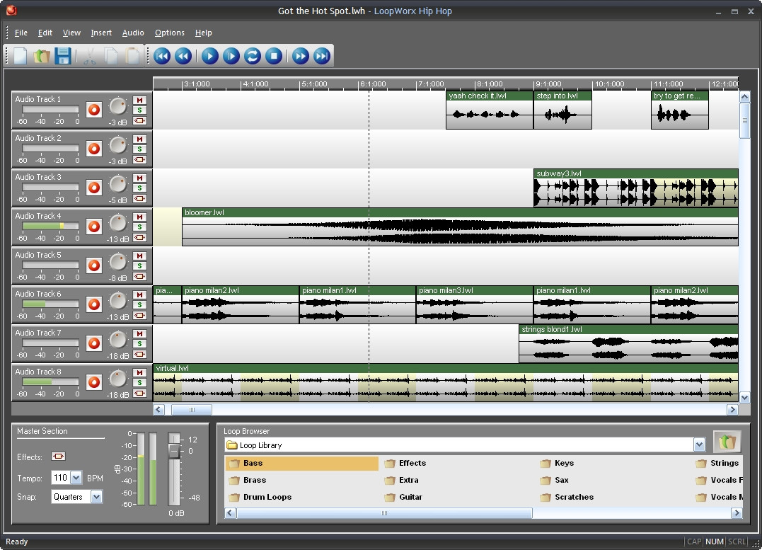 Acon Digital Media LoopWorx, a multitrack recording studio software