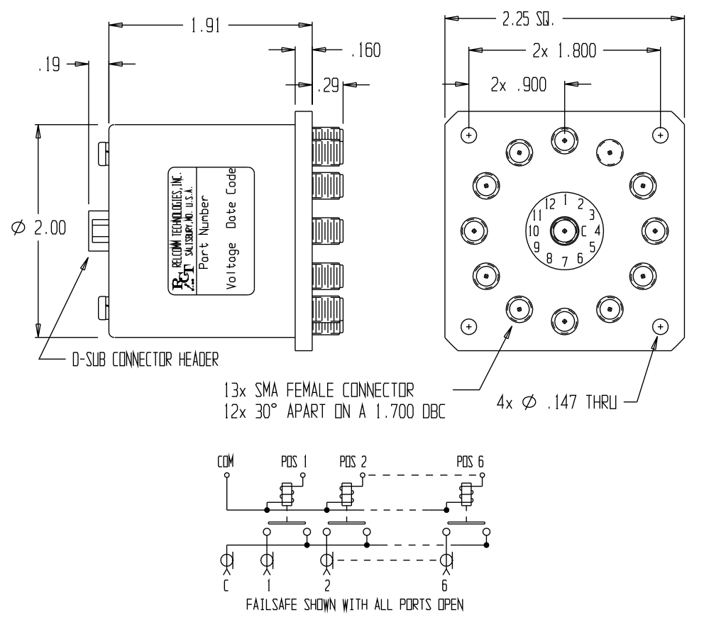 RMTSeries SP(1112)T Failsafe Relay W/SMA Connectors