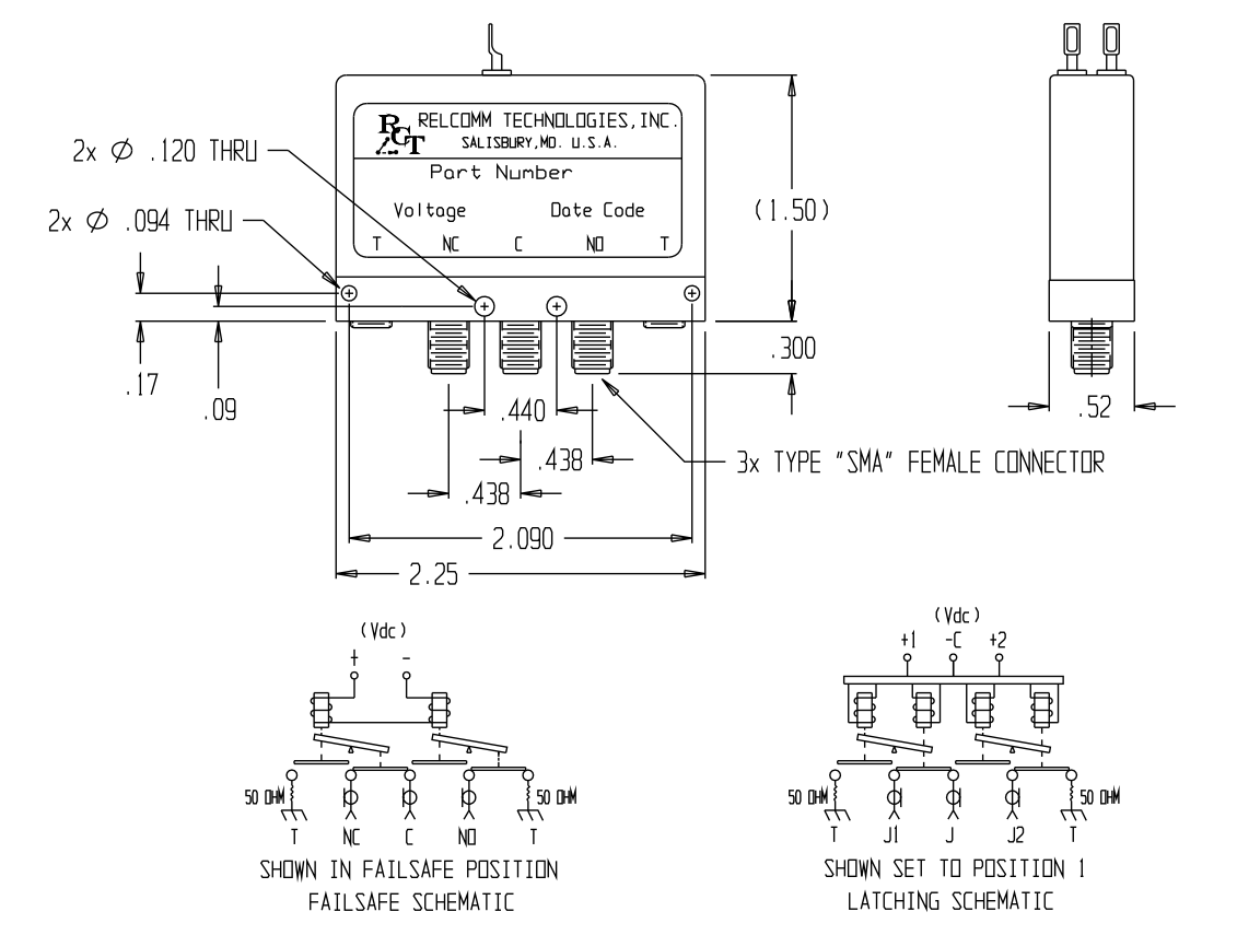 RWSSeries 2P2T Terminated Relay W/SMA Connectors