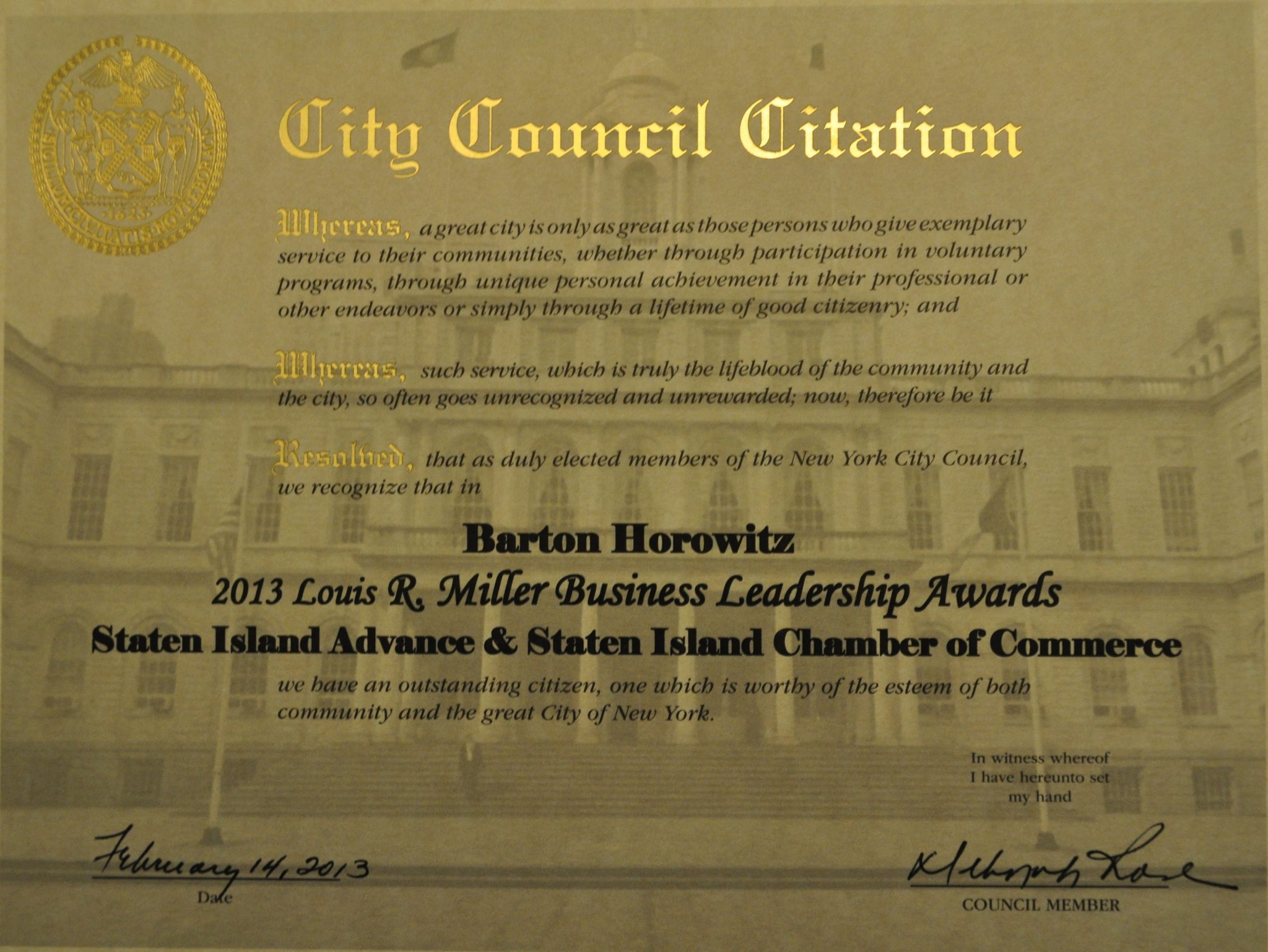 NEW YORK CITY COUNCIL Relevant Public Relations