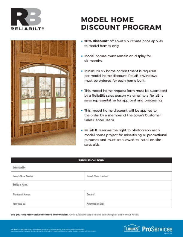 Model Home Program RELIABILT at Lowes