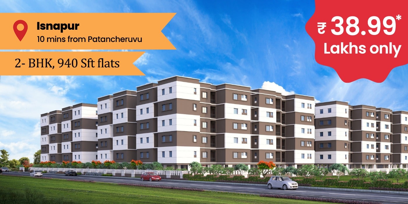 Reliance Sunshine 2 BHK 940 SFT Flats in Isnapur, Hyderabad Ready