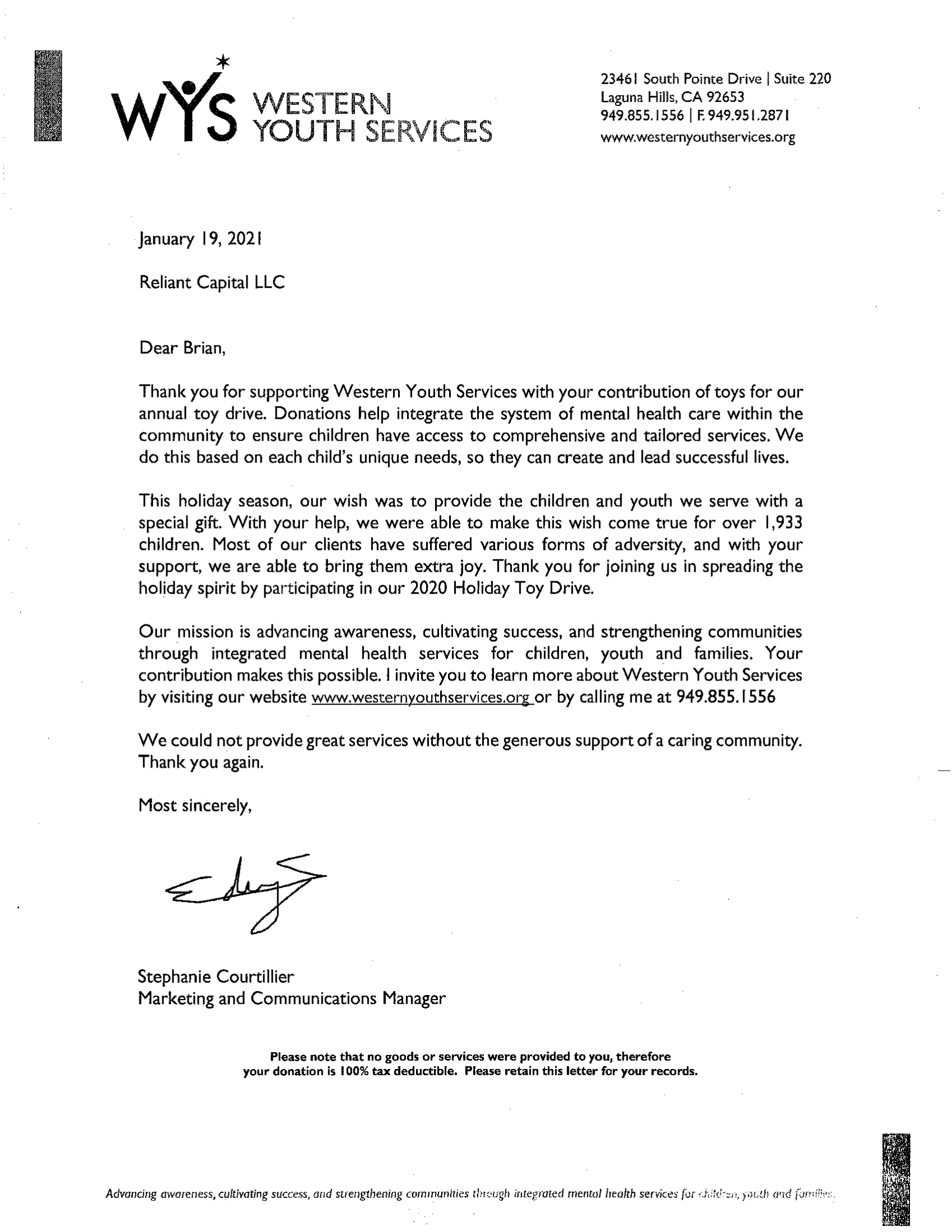 Reliant Capital At Work Reliant Capital