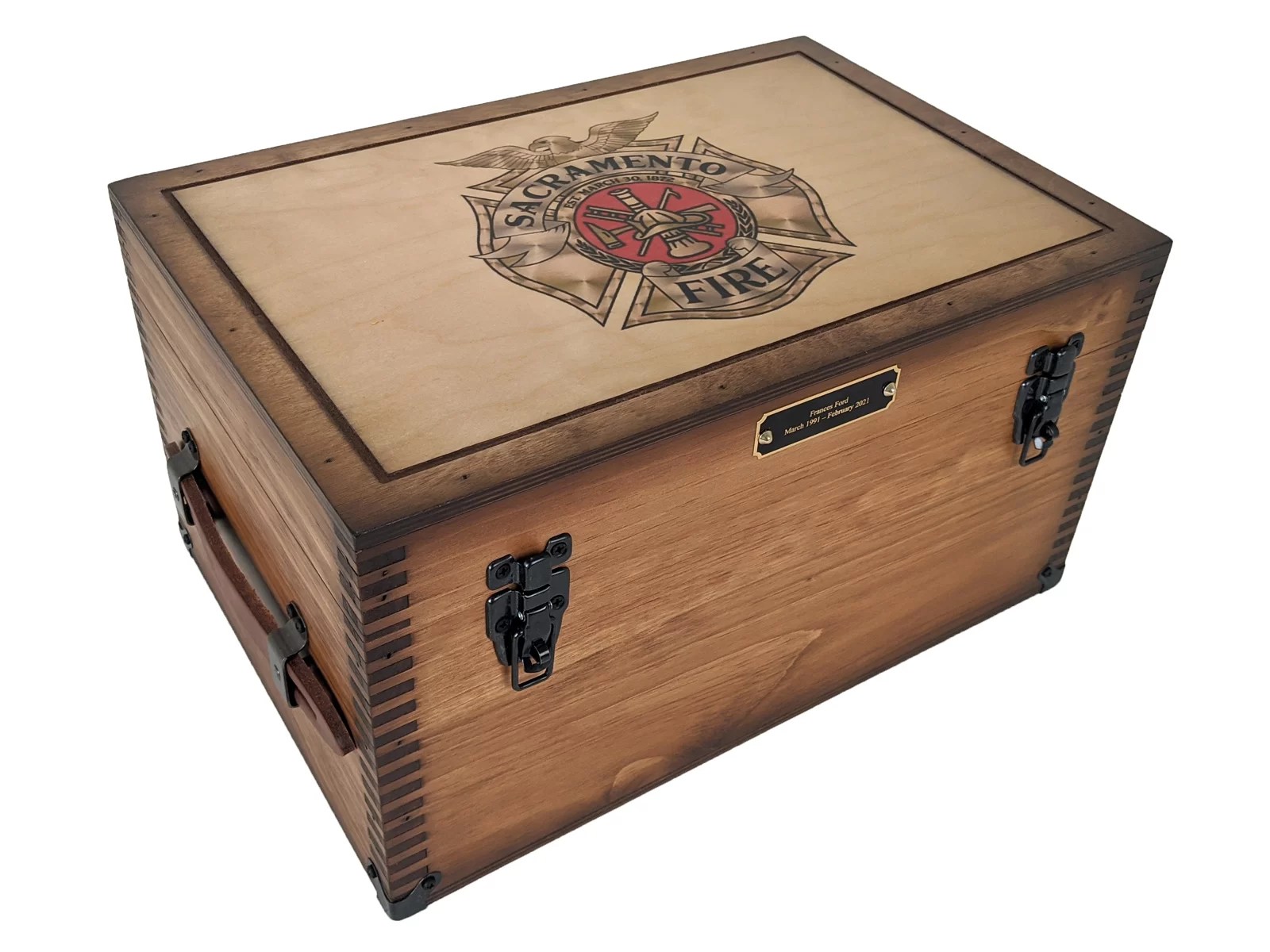 Personalized Fire Department Gifts Wooden Keepsake Box