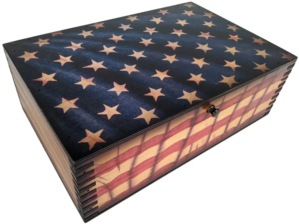 US Flag Box Relic Wood