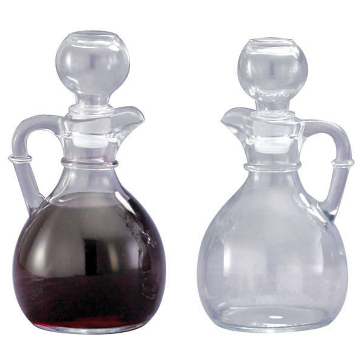 Cruet Set This beautiful Cruet Set features 2 handblown 5 1/4" tall