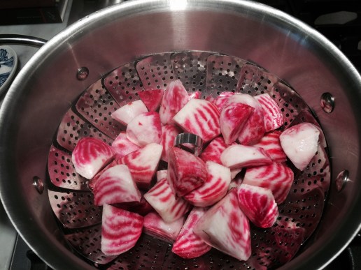 Chopped and ready to steam!