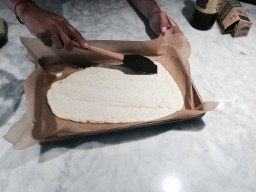 Evenly spread the batter:)