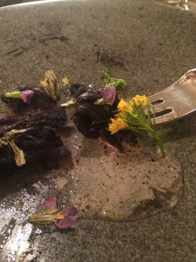 Purple sweet potato purée.
