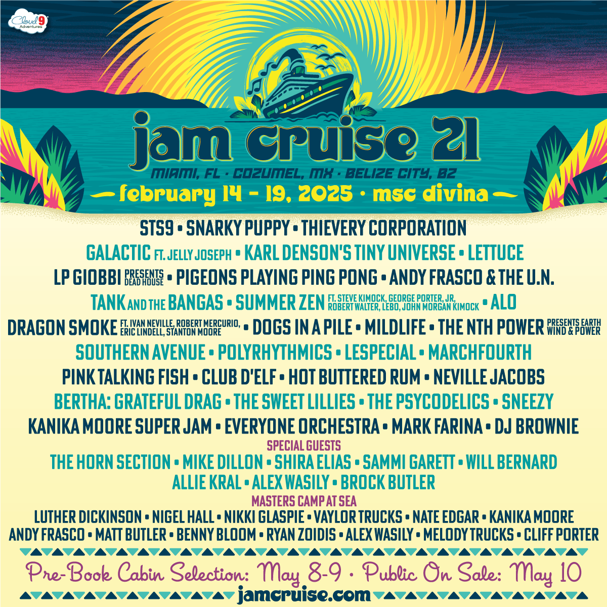 Jam Cruise Outlines 2025 Excursion STS9, Snarky Puppy, Thievery