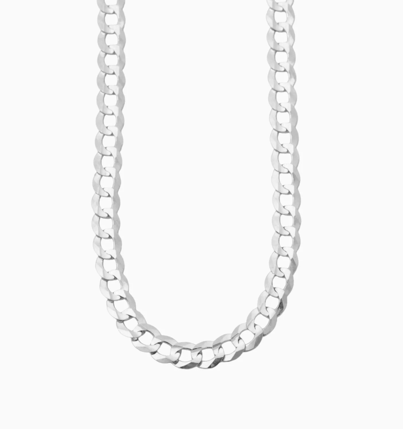 Women Thin Silver Cuban Chain Necklace Rellery