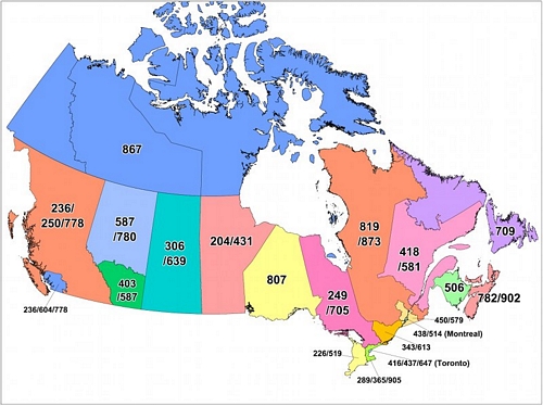 Canadian Relocation. Area Codes in Canada