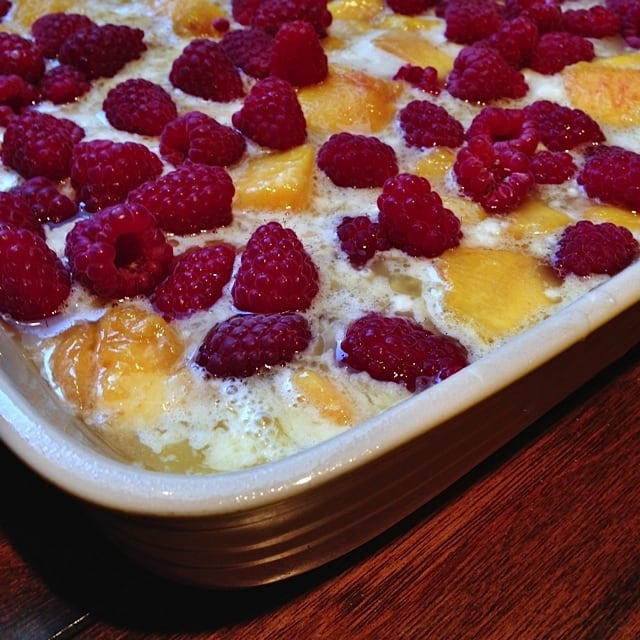 How to Make Peach Cobbler with Raspberries