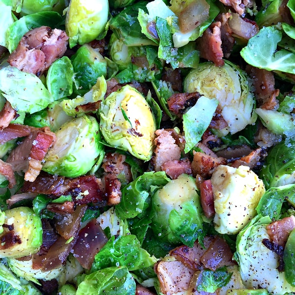 Caramelized Shallot Bacon Brussels Sprouts Image
