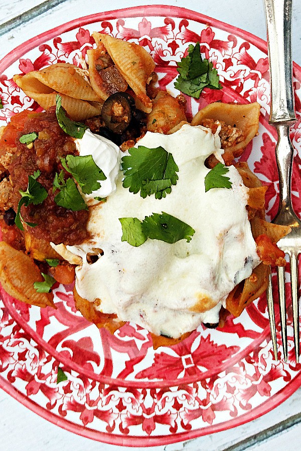 Mexican Ground Turkey Olive Pasta Bake Reluctant Entertainer