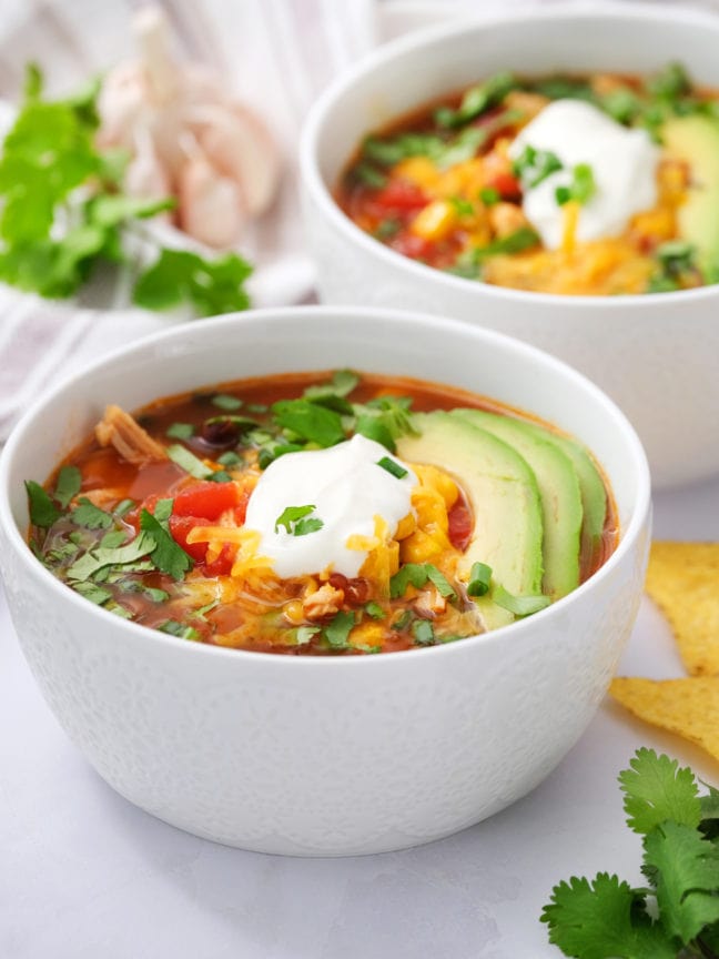 Slow Cooker Chicken Enchilada Soup Reluctant Entertainer