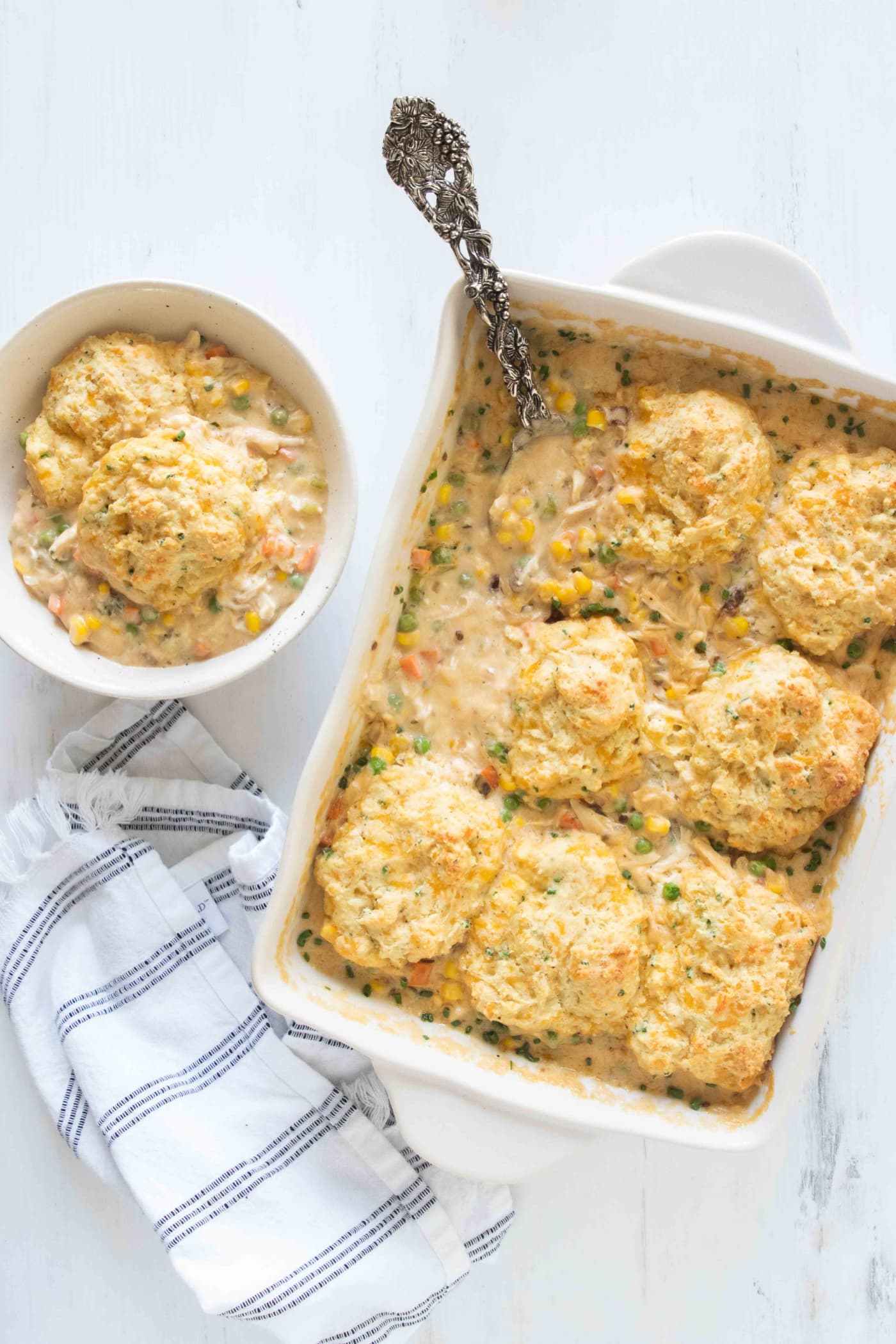 Chicken Pot Pie with Cheesy Drop Biscuits Reluctant Entertainer
