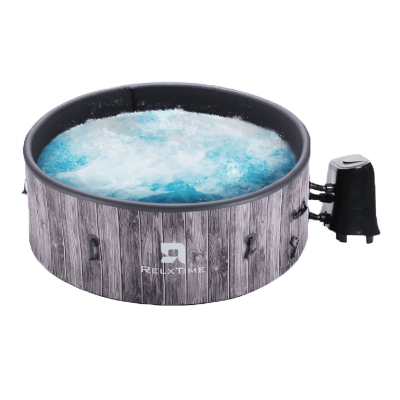 Relxtime 46 Person Round Inflatable Hot Tub Grey Laminated Vogue Spa