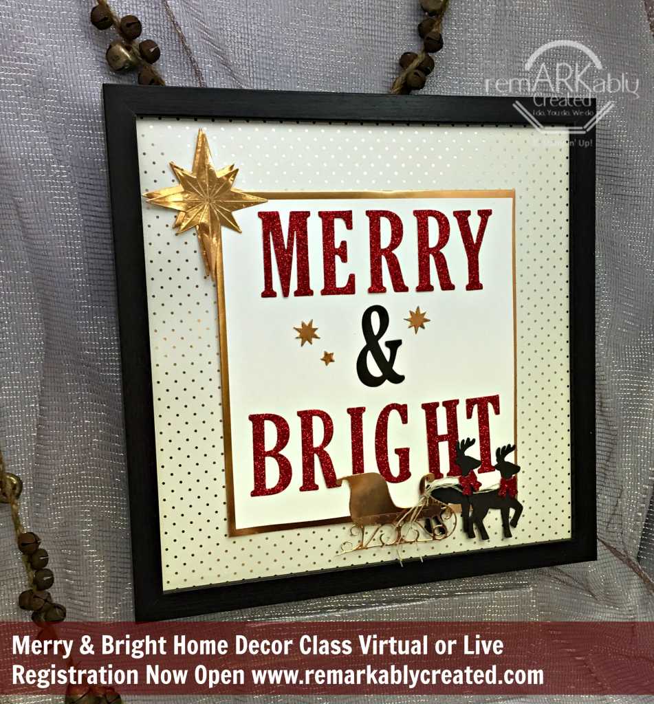 DIY stunning Copper & Red Glimmer Merry & Bright Holiday Framed Art