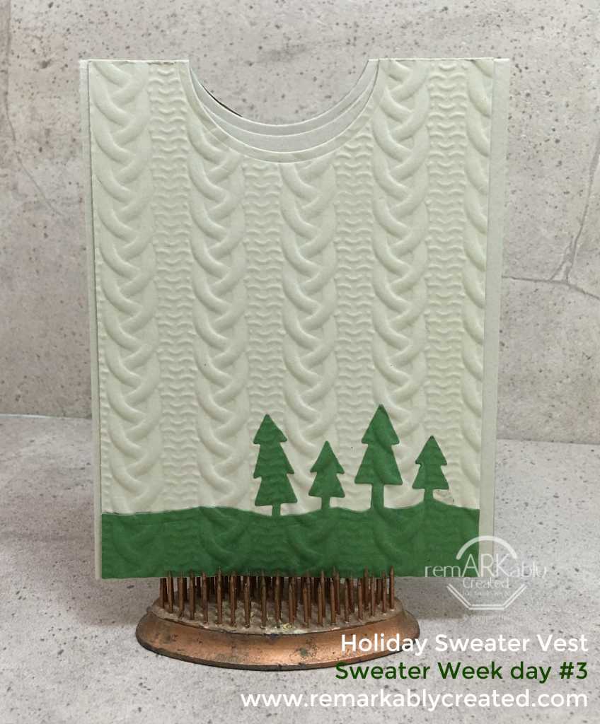 Sweater Week Day 3 A cute sweater vest with Stampin' UP!'s Cable