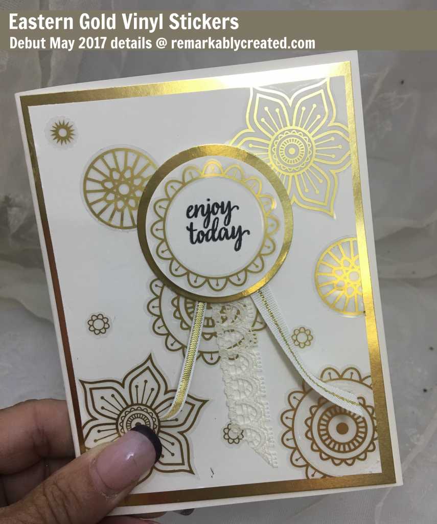 How to make an elegant card with Eastern Gold Vinyl Stickers