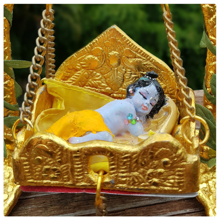 Sleeping baby Krishna with Jhula Remember Krishna