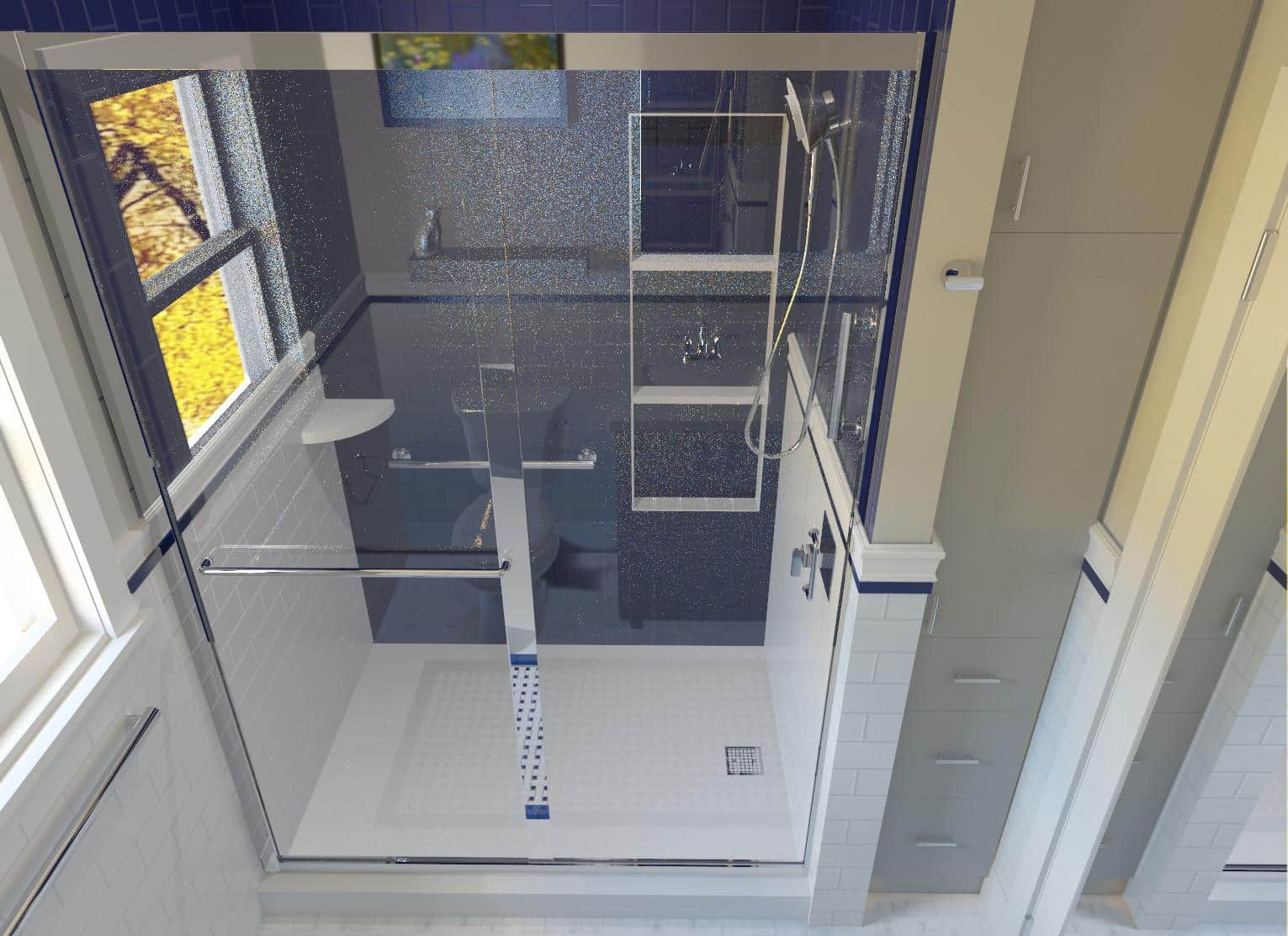 Flourishing in Blue A Custom Kansas City Bathroom Remodel