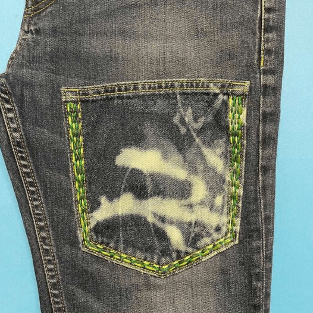 Pocket Embroidery Jeans