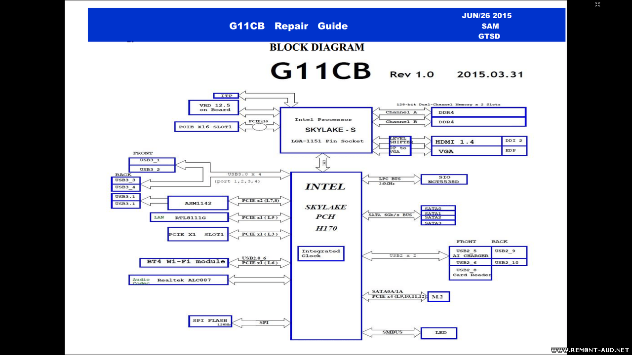 Asus H170IG11CBDP Repair Guide Схемы и Service Manual Другая