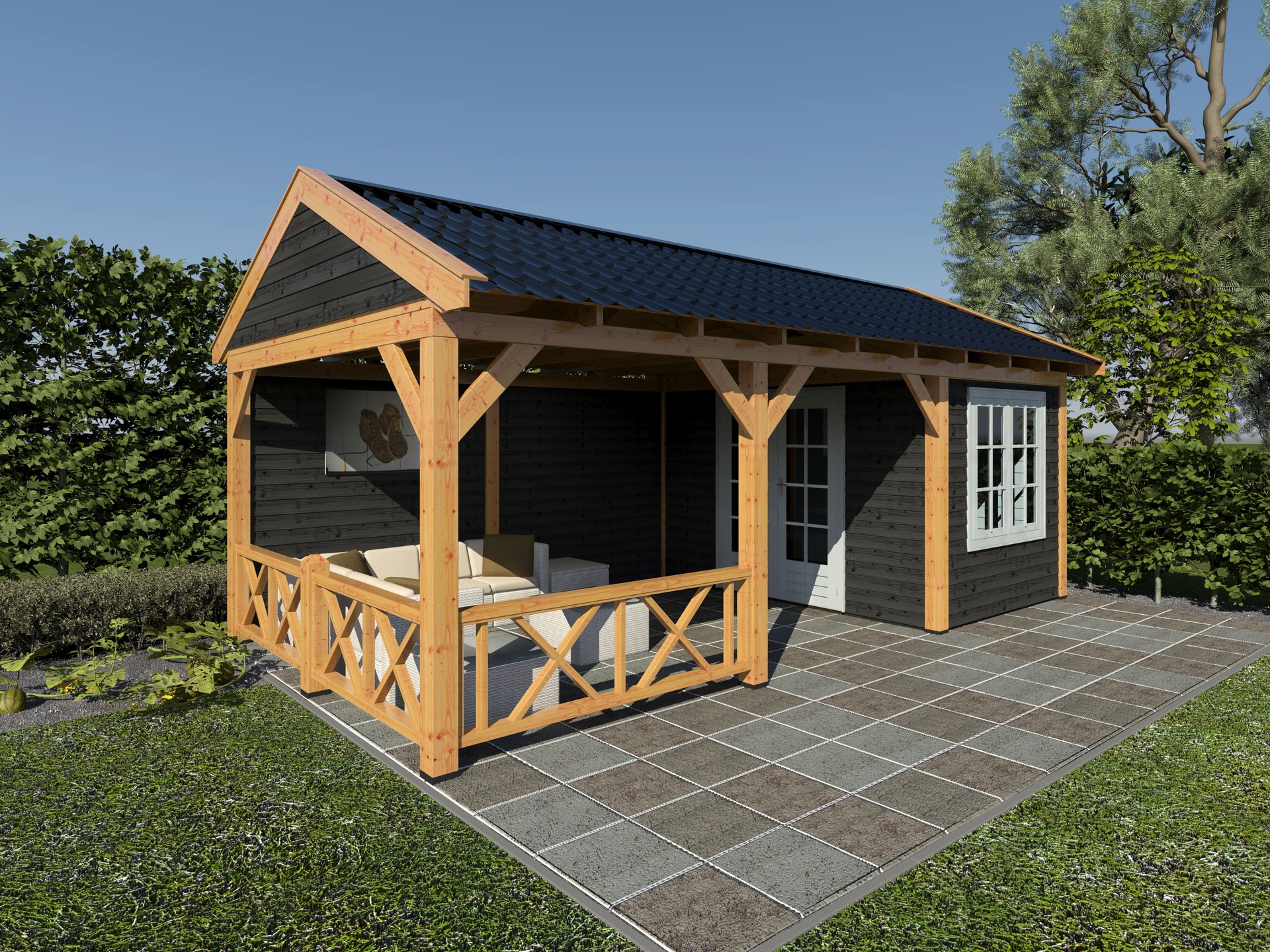 Сарай с беседкой под одной крышей примеры на фото