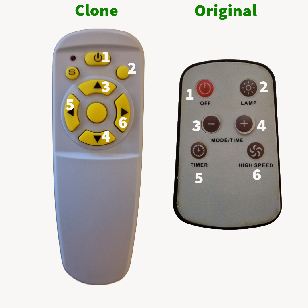 Extractor Fan (6 Button) Clone Remote Control Remote Shop