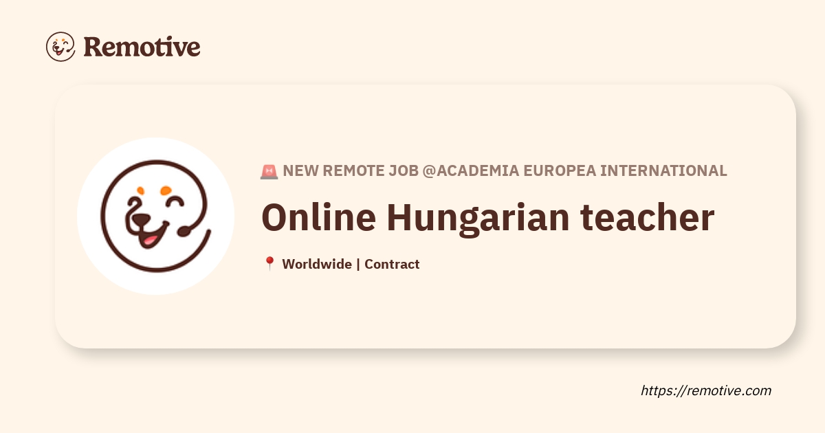 [Hiring] Online Hungarian teacher Academia Europea International