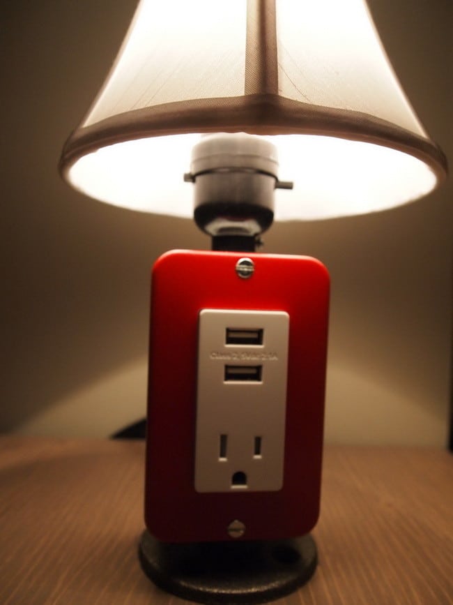 Cool usb and outlet lamp