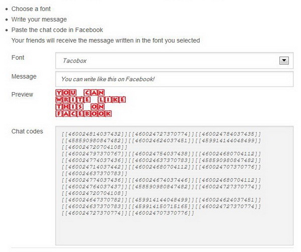 How To Write In Big Cool Color Fonts And Smileys On Facebook With FB
