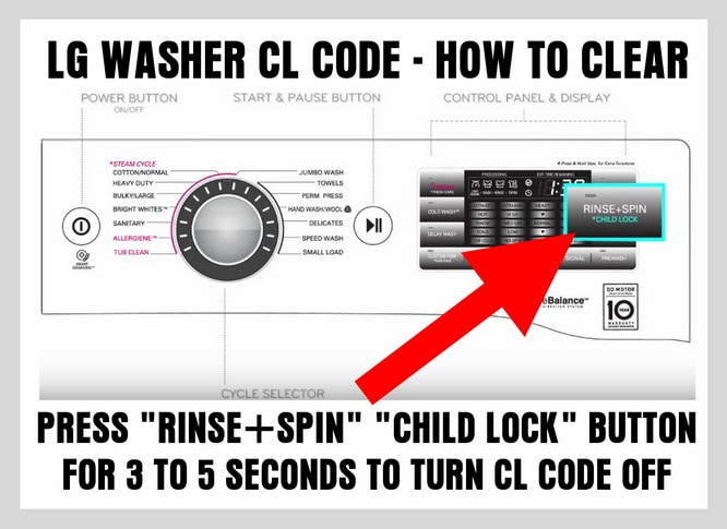LG Washer Error Code CL How To Turn CHILD LOCK Off?