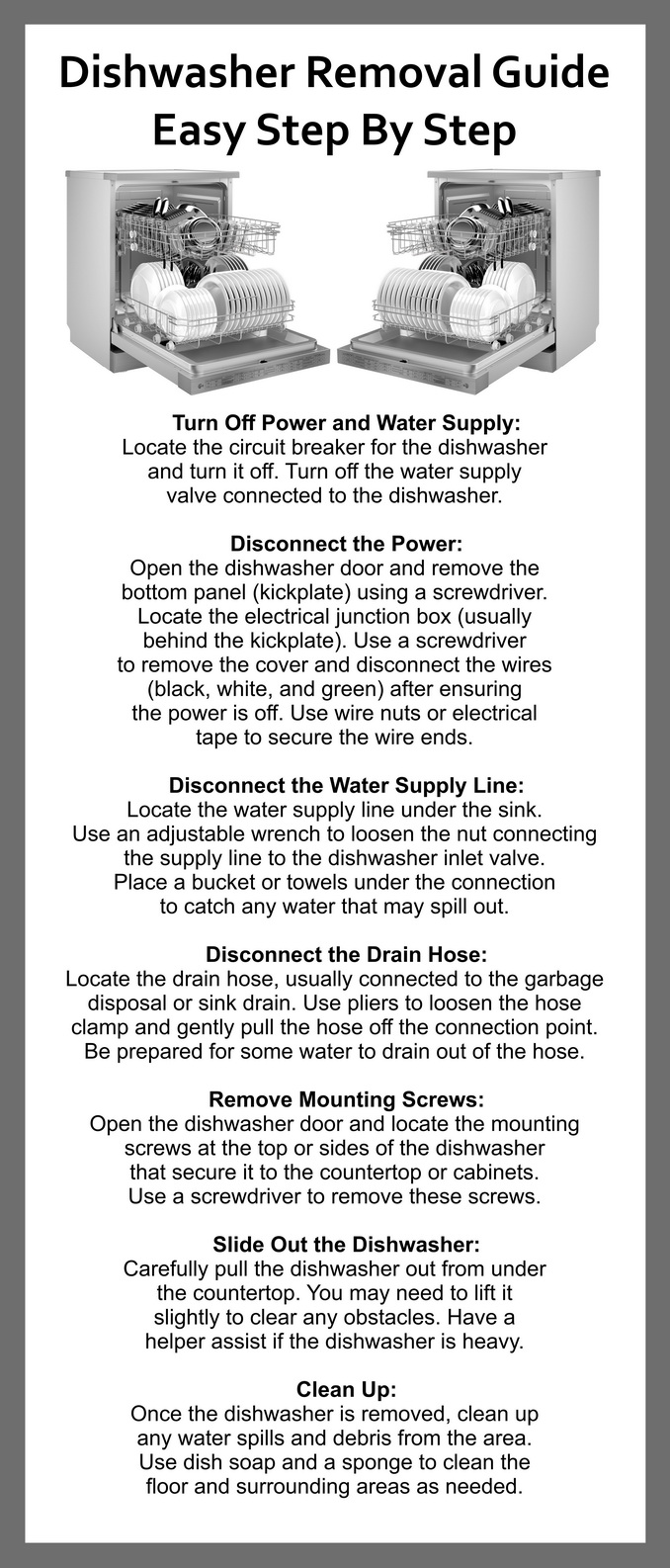 Step By Step Dishwasher Removal Guide Do It Yourself and Save