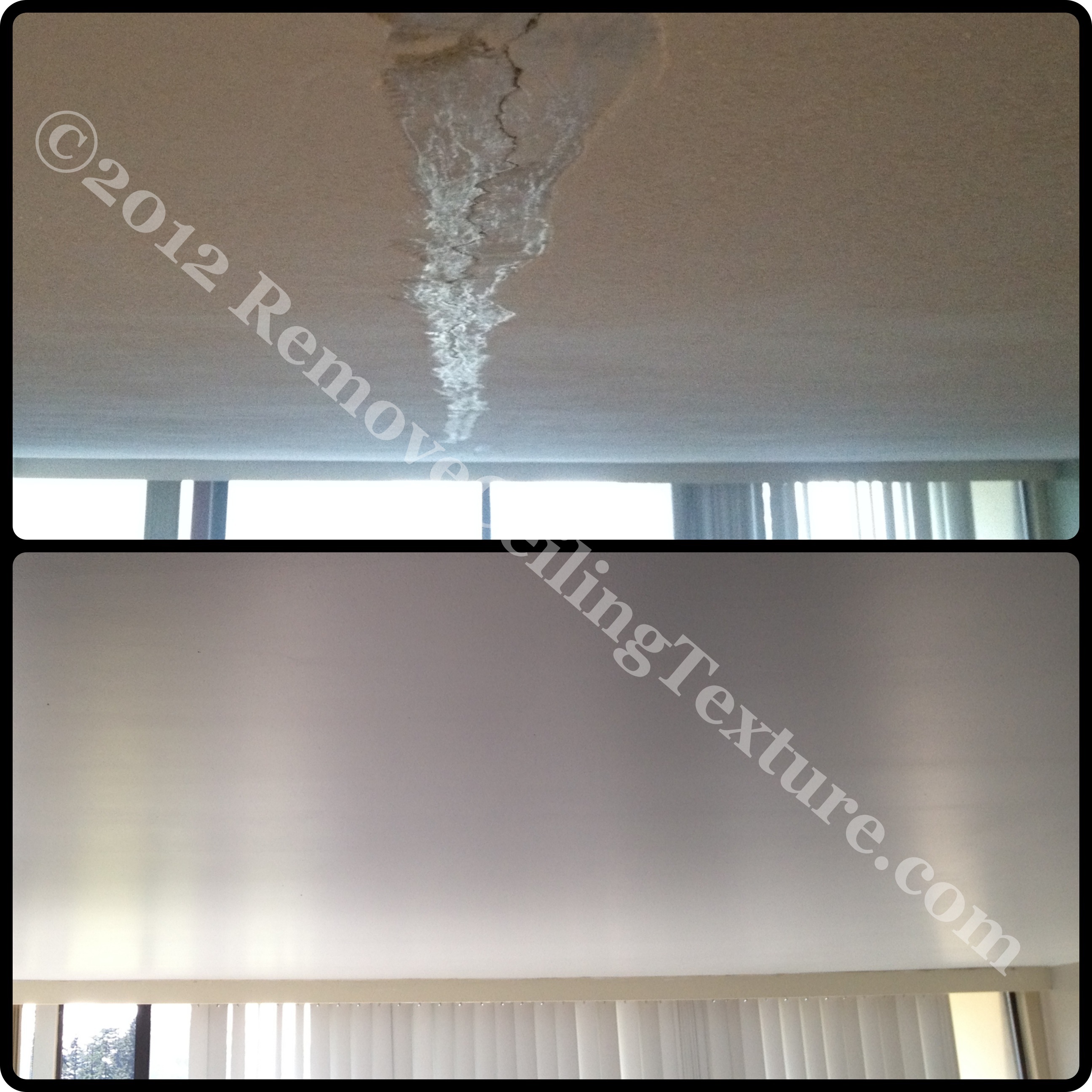 Cracked ceiling repair in Metrotown, Burnaby