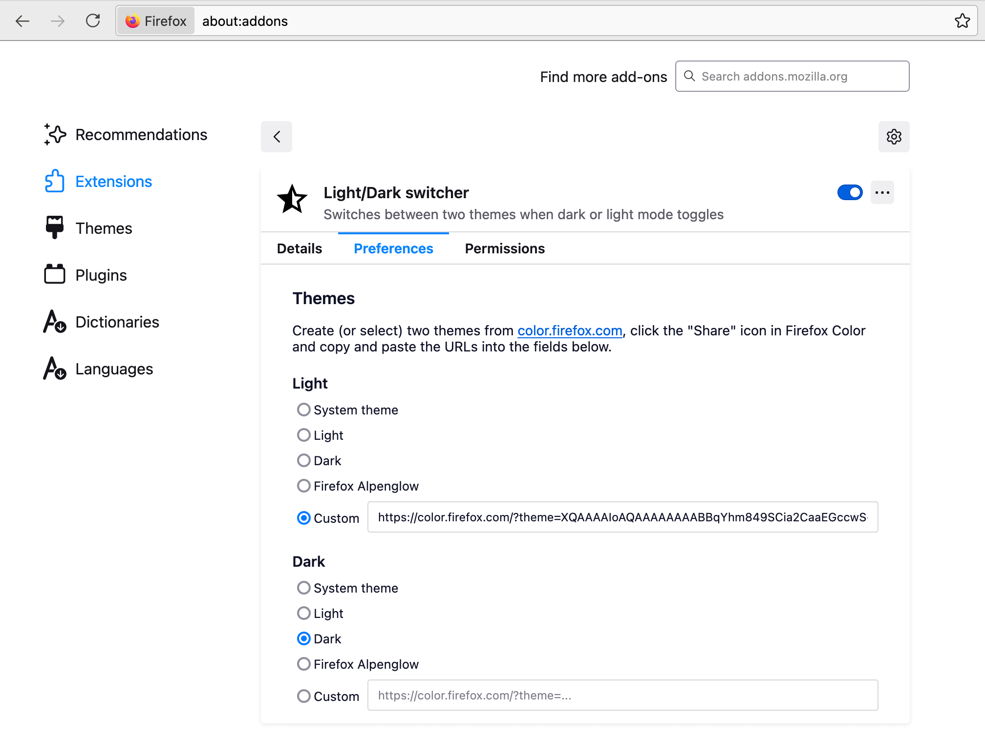 Light/Dark firefox theme switching [blog] LaptrinhX